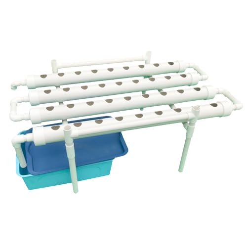 1 Layer Hydroponic Grow Kit mit 36 Pflanzstellen, PVC Erdlose Pflanzenanbau-Systeme mit Wasserpumpe Hydroponische Anzuchtsets für Den Anbau Von Gemüse Und Obst auf Balkonen Garten Terrasse Höfen von Akuoyiexemye