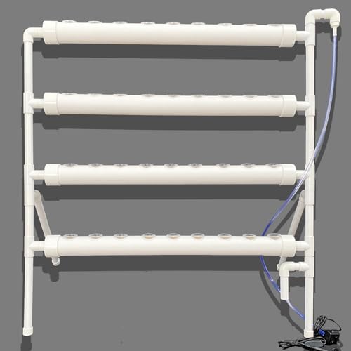 4 Rohre Hydroponic Grow Kit mit 36 Pflanzstellen, PVC Erdlose Pflanzenanbau-Systeme Hydroponische Anzuchtsets für Den Anbau Von Gemüse Und Obst auf Balkonen Garten Terrasse Höfen (Stehender Typ) von Akuoyiexemye