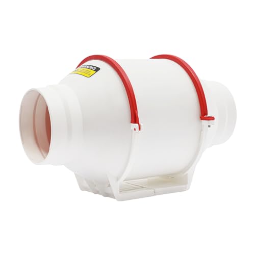 Akuoyiexemye 100mm Axial Rohrventilator 40W Axialer Abluftventilator 2600 U/min Rohrlüfter Axiallüfter Luftmenge 310 m ³/h für Heizung Kühlung Booster Belüftung und Abluftgebläse (Weiß) von Akuoyiexemye