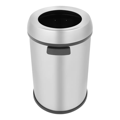 Akuoyiexemye 65 L Mülleimer Küche, Edelstahl-Mülleimer mit Offenem Deckel, Trash Bin Mit Rutschfesten Matten Ausgestattet für Küchen, Schlafzimmer Akuoyiexemye 65 L Mülleimer Küche, Edelstahl-Mülleimer mit Offenem Deckel, Trash Bin Mit Rutschfesten Matten Ausgestattet für Küchen, Schlafzimmer von Akuoyiexemye