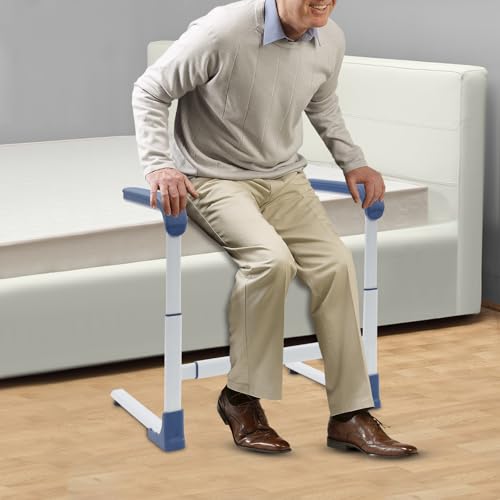 Akuoyiexemye Aufstehhilfe Bett, Verstellbare Hebehilfe für ältere Menschen, Stuhl-/Sofa-Aufstehhilfe rutschfest, Höhe: 65 bis 70 Zentimeter, Gehhilfe für Senioren (Grau) von Akuoyiexemye