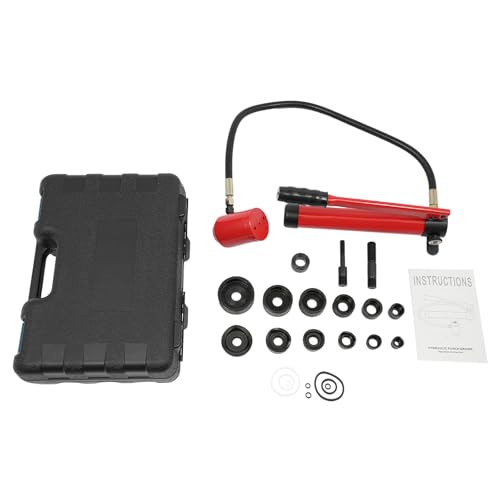 Hydraulischer Blechlocher, Manueller Lochstanzersatz, 80 kN Handpumpen Blechlocher mit 6 Stempeln, Geeignete Blechdicke 3,2 mm/0,13 Zoll (Rot) von Akuoyiexemye