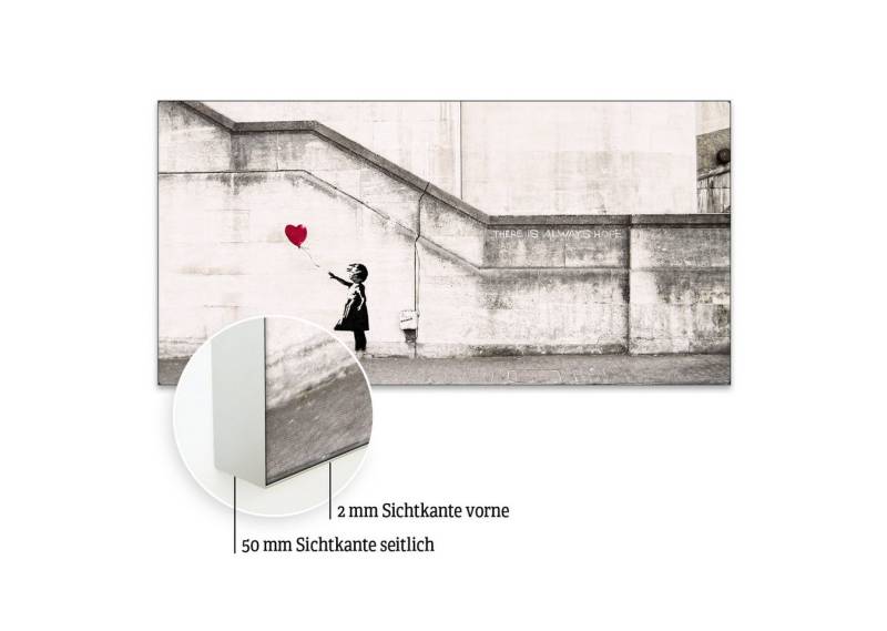 Akustikbild-Manufaktur Bild mit Rahmen „Girl with the Balloon“ – Banksy-Akustikbild für bessere Raumakustik, Schallschutzbild mit sehr guten Schallabsorptions-Eigenschaften von Akustikbild-Manufaktur
