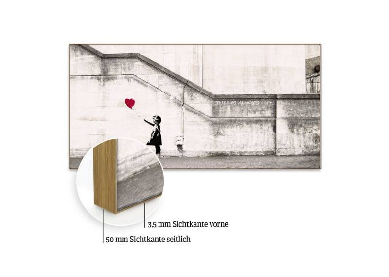 Akustikbild-Manufaktur Bild mit Rahmen „Girl with the Balloon“ – Banksy-Akustikbild für bessere Raumakustik, Schallschutzbild mit sehr guten Schallabsorptions-Eigenschaften von Akustikbild-Manufaktur