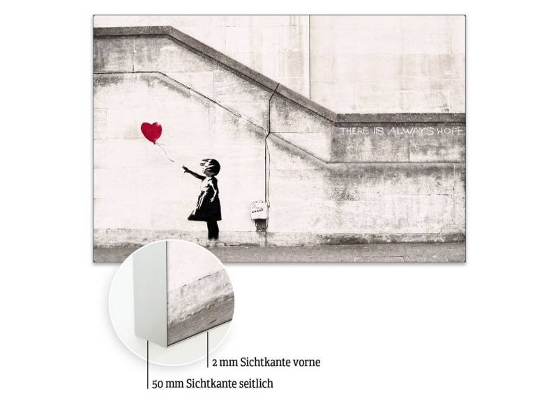 Akustikbild-Manufaktur Bild mit Rahmen „Girl with the Balloon“ – Banksy-Akustikbild für bessere Raumakustik, Schallschutzbild mit sehr guten Schallabsorptions-Eigenschaften von Akustikbild-Manufaktur