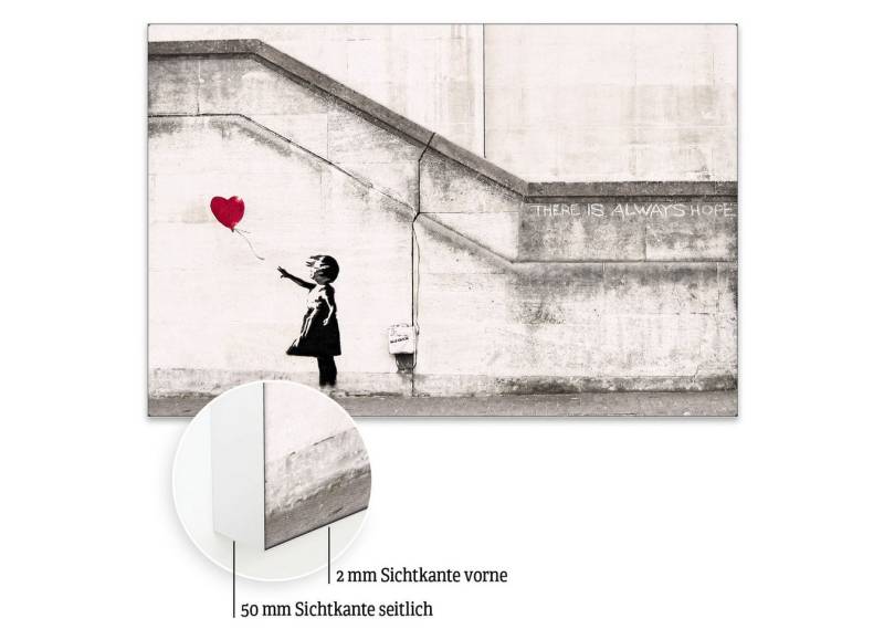 Akustikbild-Manufaktur Bild mit Rahmen „Girl with the Balloon“ – Banksy-Akustikbild für bessere Raumakustik, Schallschutzbild mit sehr guten Schallabsorptions-Eigenschaften von Akustikbild-Manufaktur