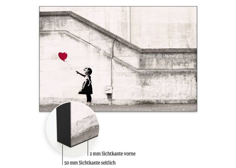 Akustikbild-Manufaktur Bild mit Rahmen „Girl with the Balloon“ – Banksy-Akustikbild für bessere Raumakustik, Schallschutzbild mit sehr guten Schallabsorptions-Eigenschaften von Akustikbild-Manufaktur