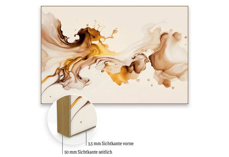 Akustikbild-Manufaktur Bild mit Rahmen Akustikbild Crema 1 - Schallschutz mit Design, Schallschutzbild mit sehr guten Schallabsorptions-Eigenschaften von Akustikbild-Manufaktur