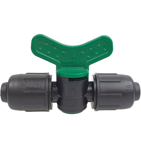 AkvoDrip Kugelhahn Tropfrohr für PE-Rohre - 16mm oder 20mm - Tropfschlauch Wasserhahn Perlschlauch PE Rohr (16mm) von AkvoDrip