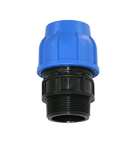 PP-Fitting 25mm x 1/2" AG-Anschluss Klemmverbinder - PE Rohr - 25er PE Verschraubung Adapter mit 1/2 Zoll Außengewinde, DVGW von AkvoDrip