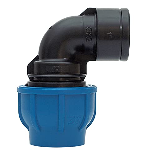 PP-Fitting 40mm 90° Winkel mit 1 1/4" Innengewinde - PE Rohr - 90 Grad mit IG Gewinde Zoll PE Verschraubung Klemmverbinder PN16, DVGW von AkvoDrip