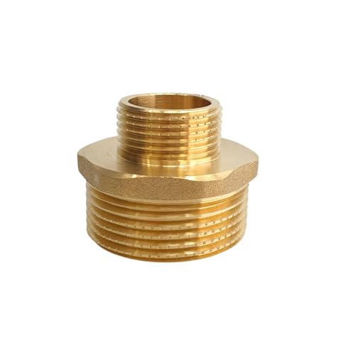 Reduziernippel 2" x 1" AG/AG - Messing Doppelnippel Reduziert Außengewinde - Trinkwasser geeignet von AkvoDrip