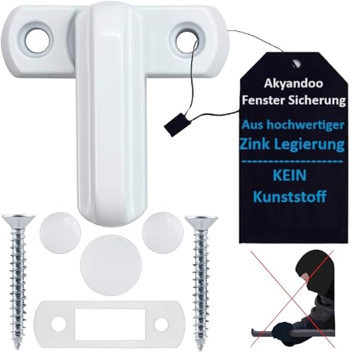 Akyandoo Fenstersicherung Fensterschloss Fensterriegel Einbruchschutz Kindersicherung NEU 10 x Fenstersicherung Weiss - Weiß - White von Akyandoo