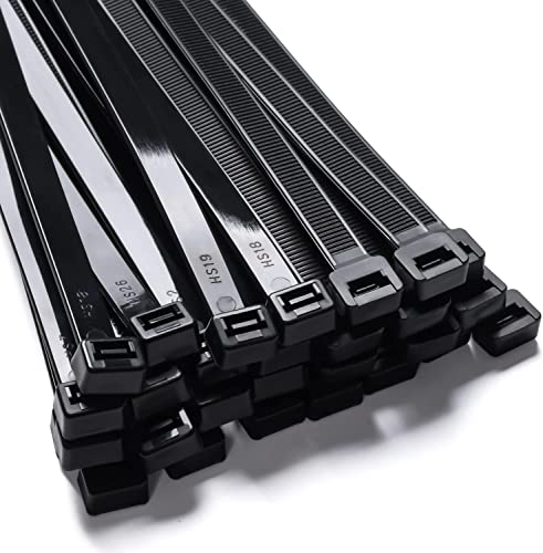 Akyandoo XXL Kabelbinder 10 x 1000mm Industrie Qualität 10mm breit 100cm lang 90KG Zukraft Stark, lang und breit Schwarz - Black 5 Stück - 5 Stk. von Akyandoo