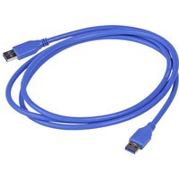 Akyga USB-Kabel USB-A Stecker, USB-A Stecker 1.80m Blau AK-USB-14 von Akyga