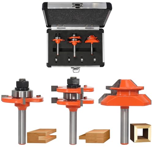AKYLIN 3tlg 45 Grad Gehrungsfräser Nut und Feder Fräser Set 8mm Schaft,Scheibennutfräser mit 4 Lager,Holzfräser Wolframkarbid Hartmetall Fräser für die Holzbearbeitung AKYLIN 3tlg 45 Grad Gehrungsfräser Nut und Feder Fräser Set 8mm Schaft,Scheibennutfräser mit 4 Lager,Holzfräser Wolframkarbid Hartmetall Fräser für die Holzbearbeitung von Akylin