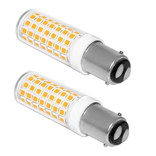 Akynite B15d LED Dimmbar 6W Warmweiß 3000K, 600LM, Doppelkontakt, AC 220V, Halogenlampe B15d 50W 60W Ersatz, Leuchtmittel Bajonettfassung LED B15d Warmweiss, 2er-Set von Akynite