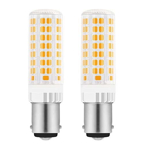 Akynite LED B15d 10W Warmweiß 3000K 800LM, 95 LEDs, Doppelkontakt, AC 220-240V, B15d 75W 80W Halogenlampe ersatz, Nicht Dimmbar, Bajonettfassung B15d LED Warmweiss für Deckenlampen, 2er-set von Akynite