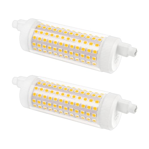 Akynite Stablampe R7S LED 118mm Dimmbar 20W Neutralweiß 4000K, 2500 Lumen, Ersetzt Halogenstab J118 R7S 150W-200W, 360-Grad-Licht, 230V Keramik R7S 118mm LED Dimmbar für Studio, 2er-Set von Akynite