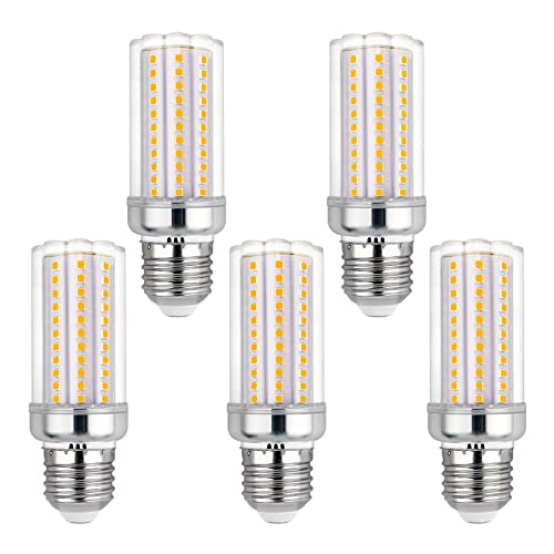 Akynite Leuchtmittel E27 LED 2000LM Warmweiß 3000K, 108 LEDs, AC 230V, 16W LED ersatz E27 150 watt 120W Halogenlampe, nicht dimmbar, Stabform E27 Maiskolben LED Warmweiss für Deckenlampe, 5er-set von Akynite