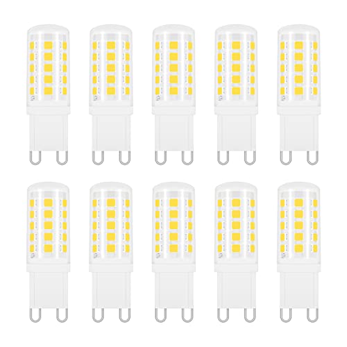 Akynite G9 LED 4W Kaltweiß 6000K, 400LM, 33W 40W G9 Halogenlampe Ersetzt, Stiftsockellampe G9 LED Kaltweiss für Spiegelleuchte Kristallleuchter Tischlampe, Nicht Dimmbar, 10er-Set von Akynite