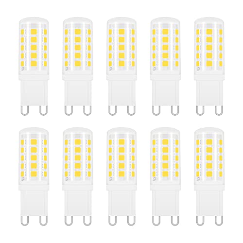 Akynite G9 LED 4W Kaltweiß 6000K, 400LM, 33W 40W G9 Halogenlampe Ersetzt, Stiftsockellampe G9 LED Kaltweiss für Spiegelleuchte Kristallleuchter Tischlampe, Nicht Dimmbar, 10er-Set von Akynite