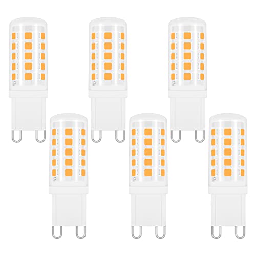 Akynite G9 LED 4W Warmweiß 2700K, 400LM, AC 230V, G9 33W 40W Halogenlampe ersetzt, Stiftsockellampe G9 LED Warmweiss für Spiegelleuchte Kristallleuchter Tischlampe, Nicht Dimmbar, 6er-Set von Akynite