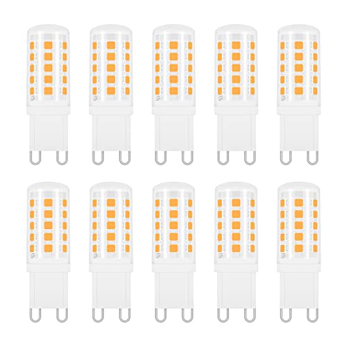 Akynite G9 LED 4W Warmweiß 2700K, 400LM, G9 33W 40W Halogenlampe Ersetzt, Stiftsockellampe LED Warmweiss für Spiegelleuchte Kristallleuchter Tischlampe, Nicht Dimmbar, 10er-Set von Akynite