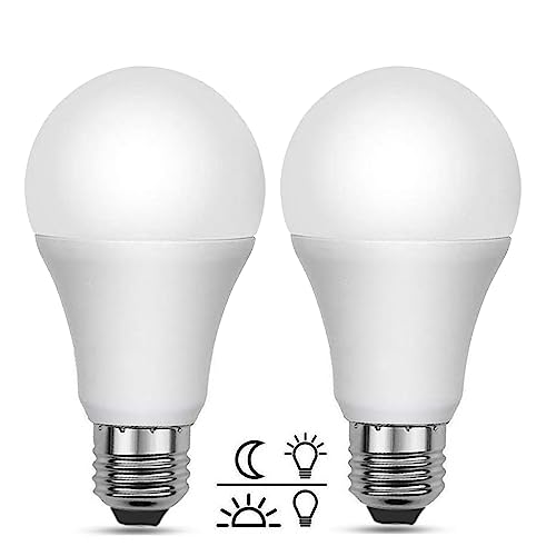 Glühbirnen E27 mit Dämmerungssensor Kaltweiß 6000K 1000LM, 230V, 200 Grad, Lichtsensor LED E27 10W ersetzt 80W, LED Außenlampe für Eingangsbereich Hauseingang Garten, 2 Stück von Akynite