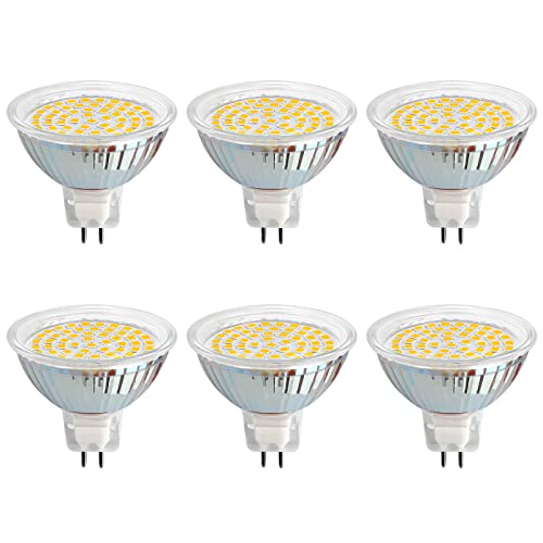 Akynite MR16 GU5.3 5W 12V LED Neutralweiß 4000K, 500LM, 120 Grad Licht, Ersatz Decostar GU5.3 35W 50W, AC/DC 12V LED Einbaustrahler 50mm MR16 für Bad Wohnmobile, Nicht Dimmbar, 6er-Set von Akynite