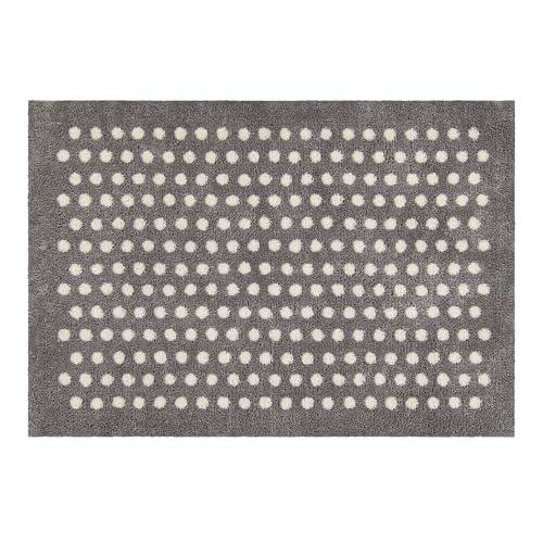 Akzente Feel Small Dots Silver 50 x 70 cm Fussabtreter Eingangs-Matte Haustür Punkte Schmutzfangmatte von Akzente