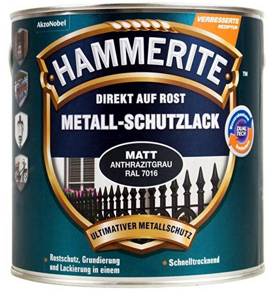 Akzo Nobel Metallschutzlack AKZO NOBEL 5272545 (Hammerite) Metall-Schutzlack Anthrazitgrau matt 25 von Akzo Nobel