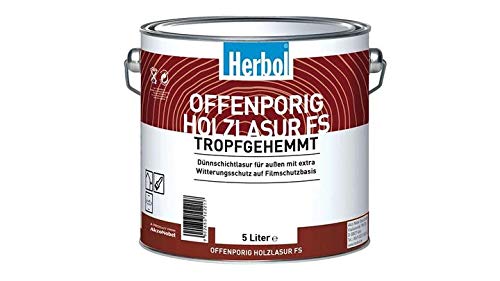 Herbol Offenporig Alkydharz Dünnschichtlasur Holzlasur Außen FS 5 L Farbwahl, Farbe:Oregon von Akzo Nobel