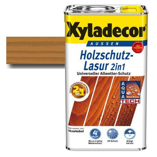 Xyladecor® Holzschutz-Lasur 2 in 1 Eiche 4 l - Für alle alten & neuen Hölzer Außenbereich von Akzo Nobel