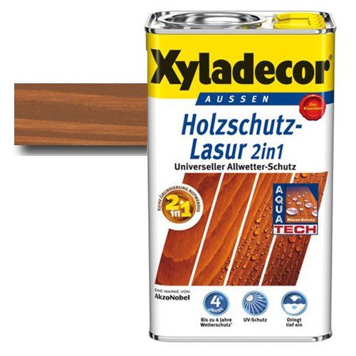 Xyladecor® Holzschutz-Lasur 2 in 1 Kastanie 0,75 l - Für Fassaden & Fassadenverkleidungen | Sichtblenden | Geräteschuppen. von Akzo Nobel