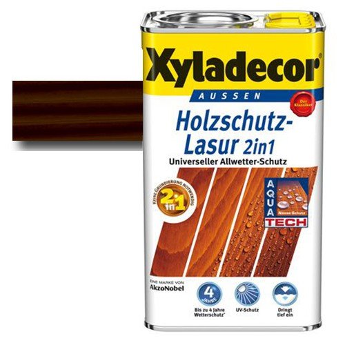 Xyladecor® Holzschutz-Lasur 2 in 1 Palisander 0,75 l - Wetterschutz | farbbeständig | Dünnschicht-Lasur von Akzo Nobel