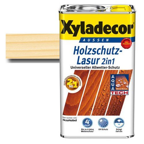 Xyladecor® Holzschutz-Lasur 2 in 1 Farblos 0,75 l - schützt vor Nässe & UV-Licht | bis zu 4 Jahre Wetterschutz von Akzo Nobel