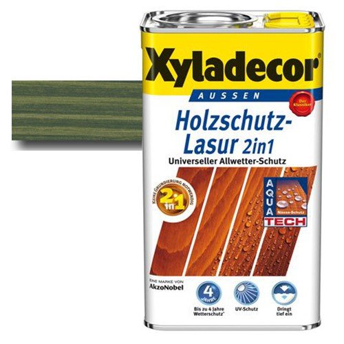 Xyladecor® Holzschutz-Lasur 2 in 1 Tannengrün 0,75 l - Dünnschicht Lasur | farbbeständig & schützt vor Nässe & UV-Licht von Akzo Nobel