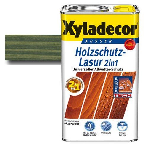 Xyladecor® Holzschutz-Lasur 2 in 1 Tannengrün 4 l - schützt vor Nässe & UV-Licht - betont die Holzmaserung von Akzo Nobel