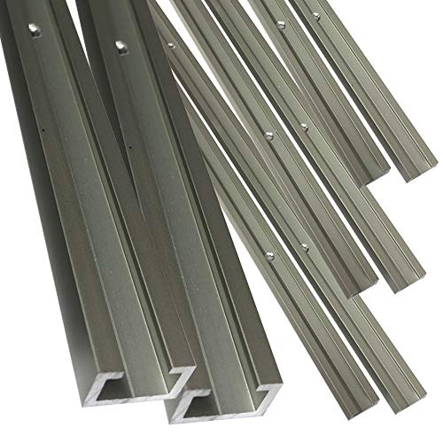 Alu C-Profil eloxiert EV1 11 x 17 x 4,5 x 2 mm für M8 Schraube oder Mutter; gebohrt inkl Schrauben 3,0 x 20 mm (150 cm) von AlMgSi0,5