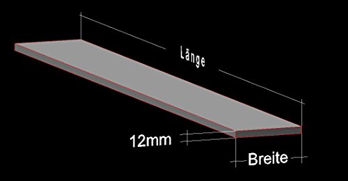 Alu Flachstange 100 x 12 mm Länge: 50 / 100 / 150 / 200 cm Aluminium AlMgSi0,5 Profil Aluprofil Flachmaterial (100 cm (38,88 €/m)) von AlMgSi0,5