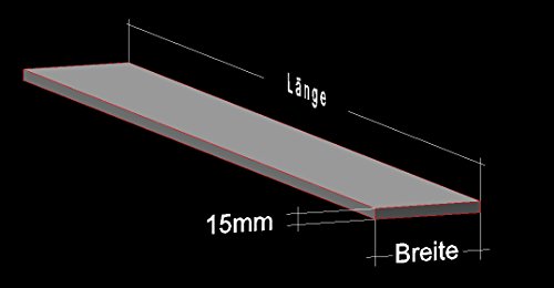 Alu Flachstange 120 x 15 mm Länge: 50 / 100 / 150 / 200 cm Aluminium AlMgSi0,5 Profil Aluprofil Flachmaterial (200 cm (58,32 €/m)) von AlMgSi0,5