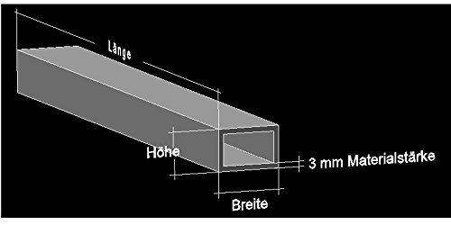 Alu Rechteckrohr 100 x 30 x 3 mm Aluminium AlMgSi0,5 Profilrohr Profil Aluprofil Rohr (100 cm) von AlMgSi0,5