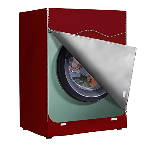 AlaSou Waschmaschinen-Abdeckung und Abdeckung für Waschmaschine, wasserdicht, für 4 Seitenabdeckungen, Abdeckungen für Waschmaschine und Waschmaschine, große Größe (60 x 53 x 85 cm, Rot) von AlaSou
