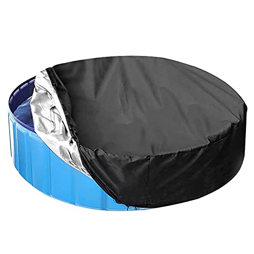 Alacritua Runde Schwimmbadabdeckung 210D Oxford Tuch Planschbecken Abdeckplane Abdeckplane Langlebig Pool Staubschutz Regenfest Passform Faltbar Schwimmbad Waschbar Wasserdicht Abdeckung von Alacritua