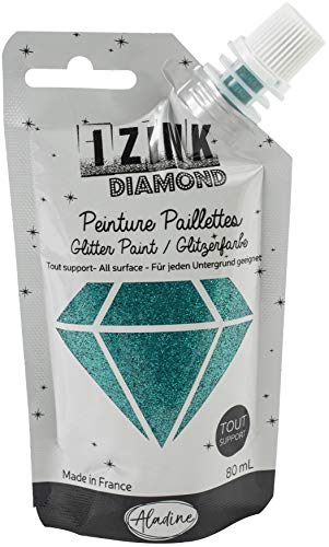 Aladine 80838 Izink Diamond Glitzerfarbe, 80 ml, Türkis von Aladine