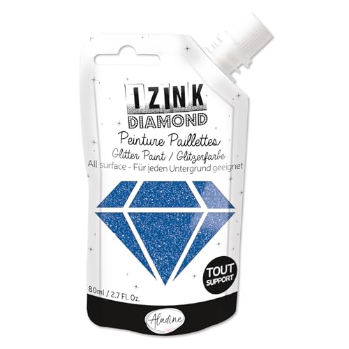 Aladine Glitzerfarbe IZINK Diamond 80 ml wasserfest deckend Blau von Aladine