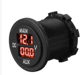Alamor 12V 24V Aux Main Led Digital Dual Voltmeter Voltage Gauge Battery Monitor Panel-Rot von Alamor