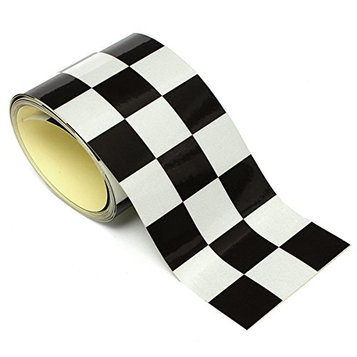 Alamor 3 Inch Checkered Fahne Vinyl Aufkleber Tape Car Motorrad Bike Tank Aufkleber von Alamor