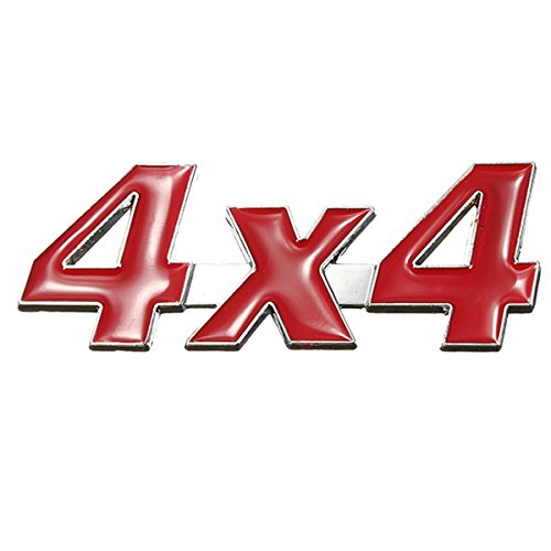 Alamor Auto Metall Chrom 3D Aufkleber 4X4 Verdrängung Emblem Abzeichen-Rot von Alamor